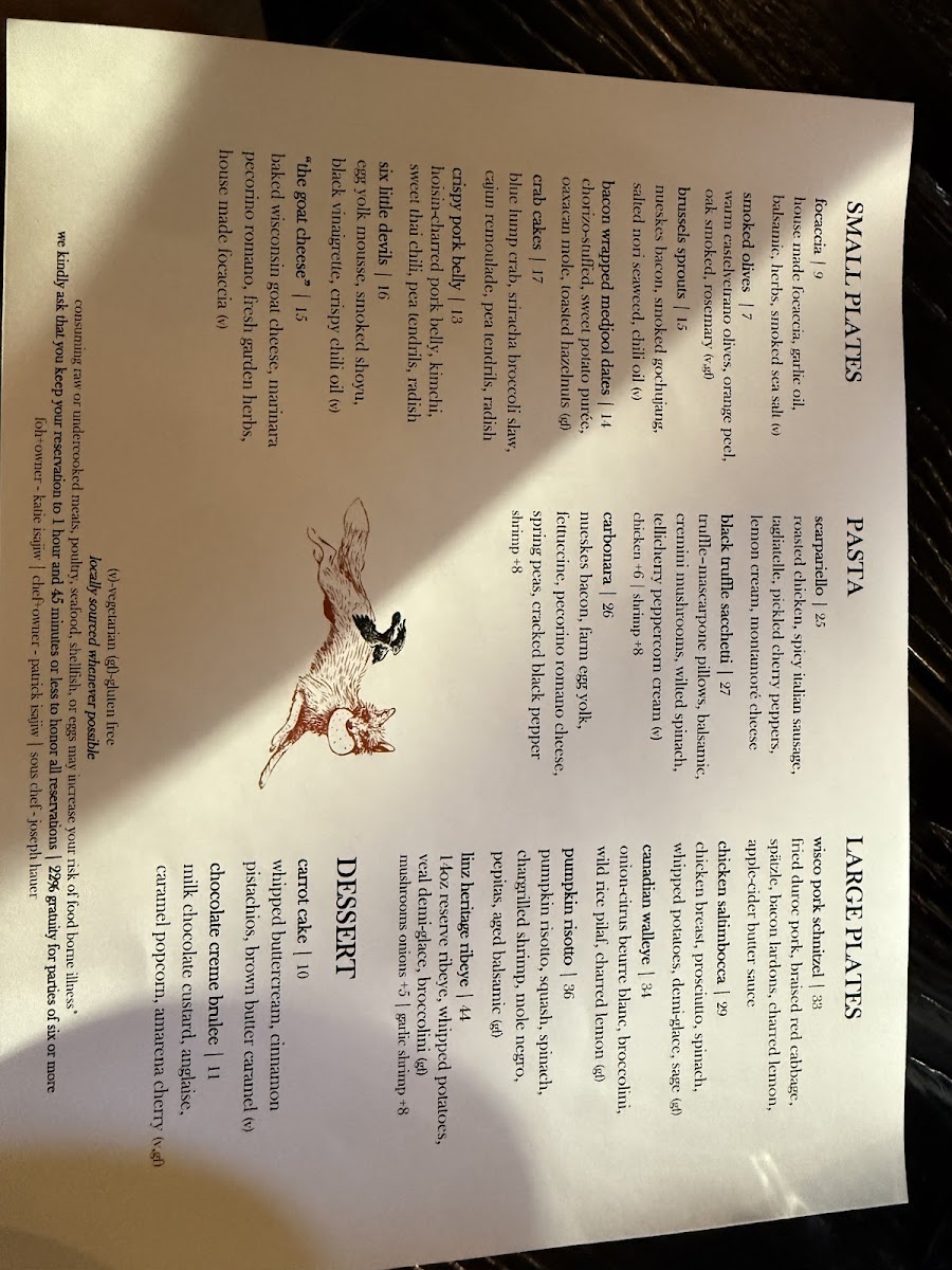 Menu Fox And Crow Bistro-10
