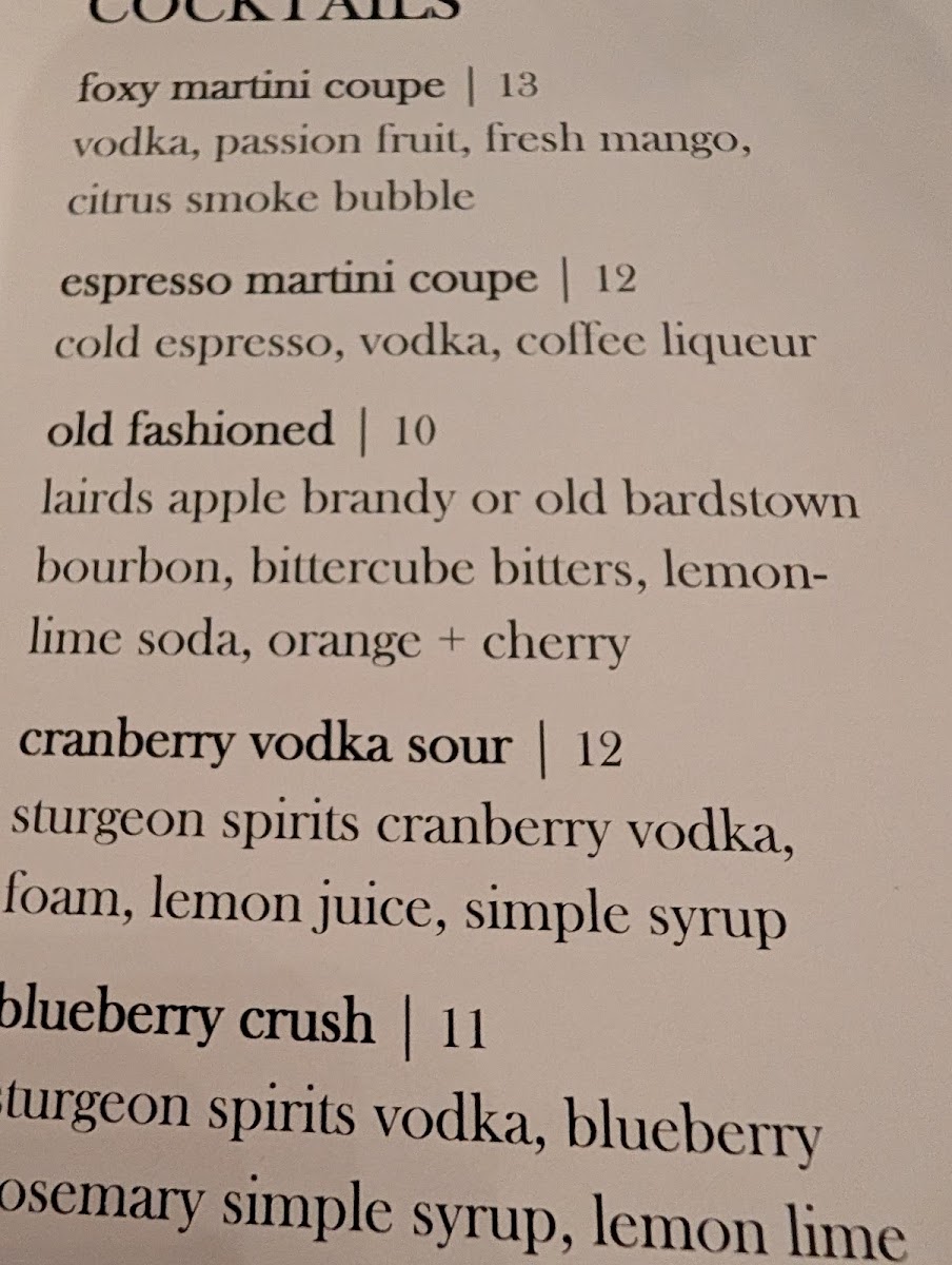 Menu Fox And Crow Bistro-2