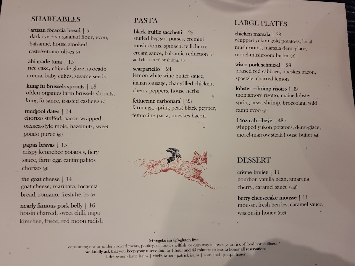 Menu Fox And Crow Bistro-3